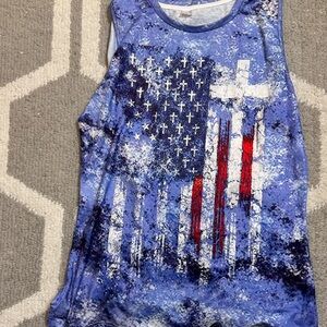 Patriotic Blue Sleeveless Kids Top